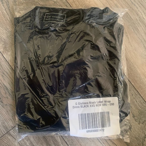 NWT G BY GIULIANA BLACK LABEL WRAP DRESS BLACK XXS - Picture 8 of 11